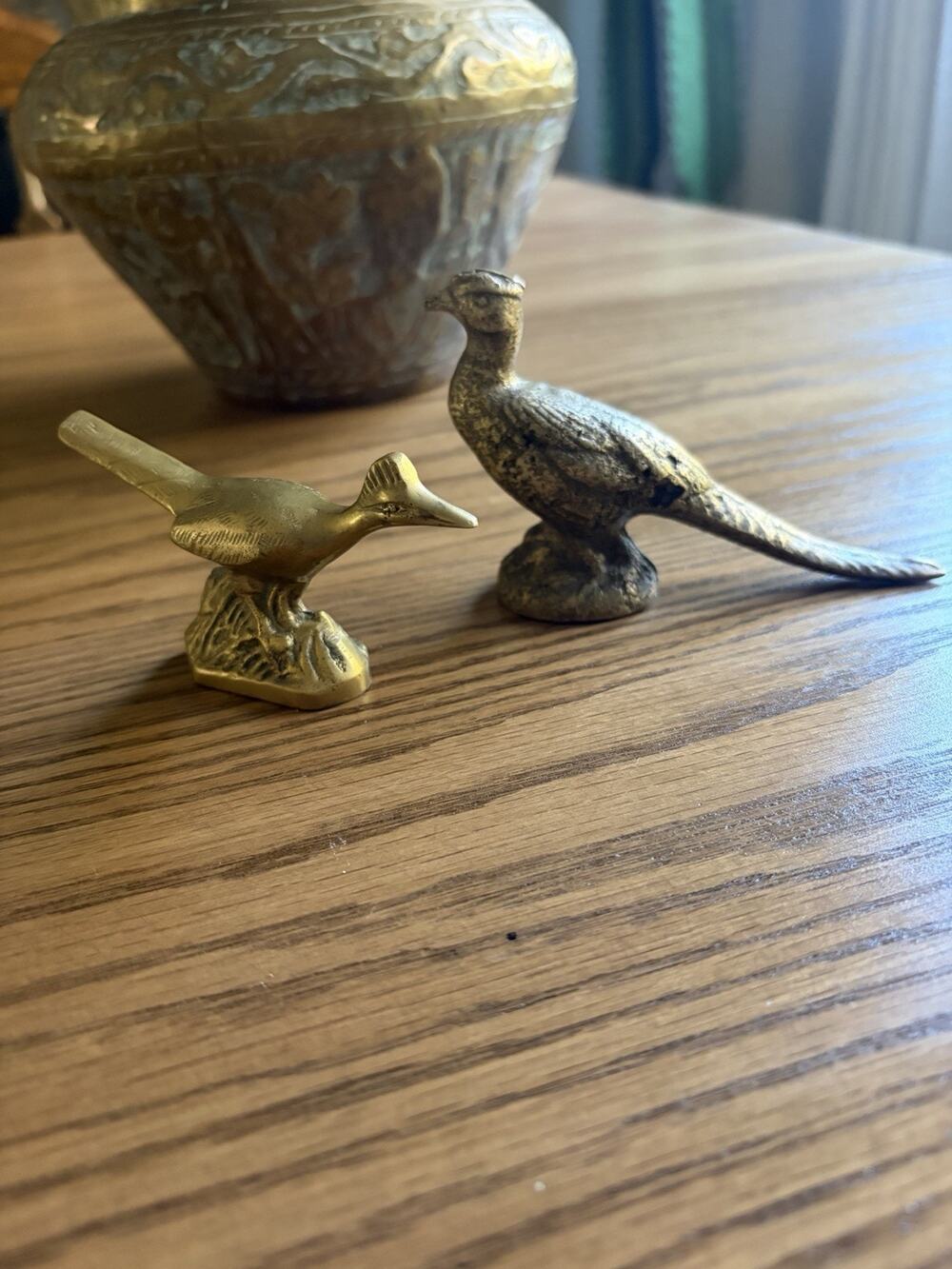 Vintage Brass Birds Small Brass Figures Pheasant Roadrunner